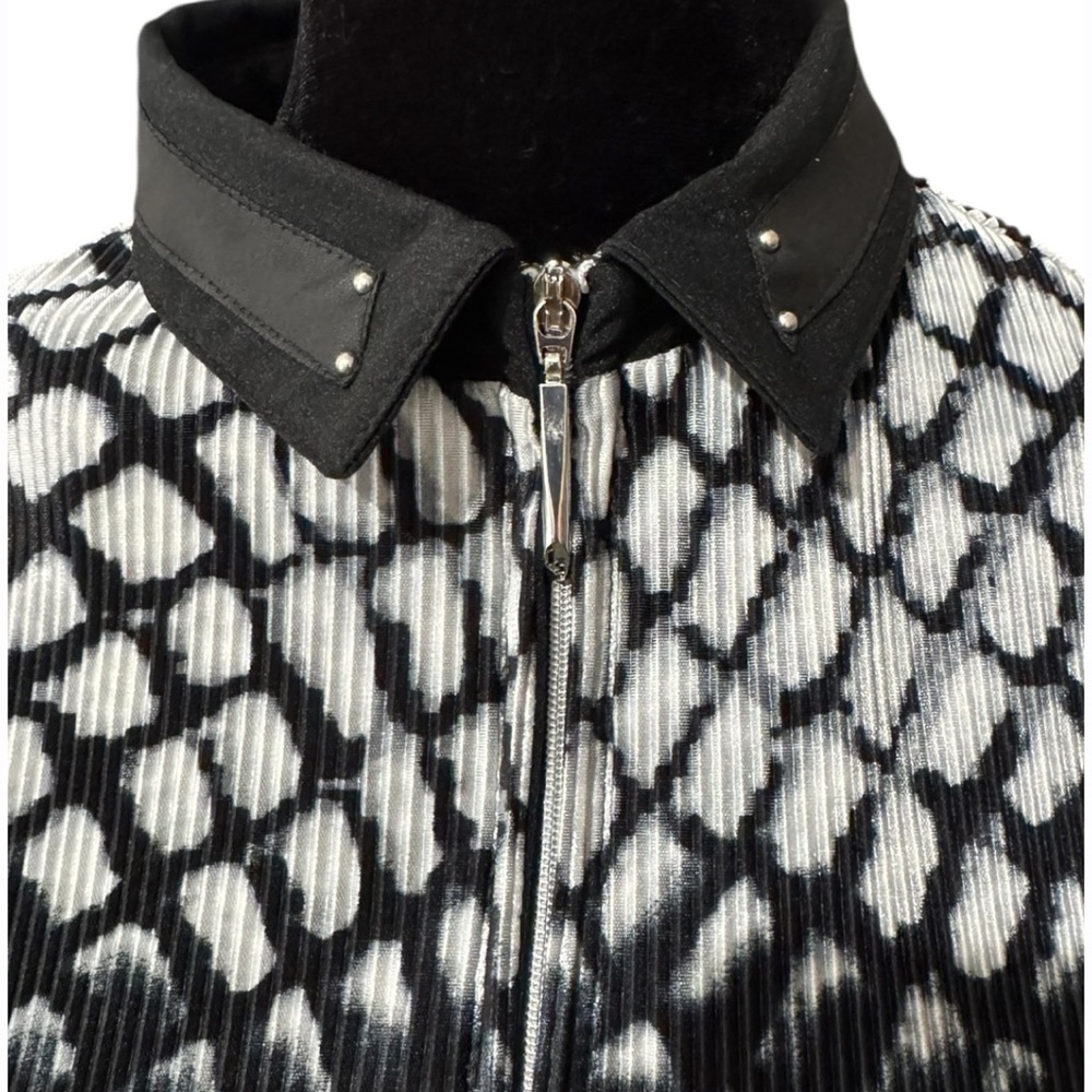 Jamie Sadock Sleeveless Golf Top Zip Mock Neck Black White Print Small - Picture 5 of 8